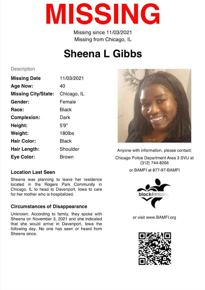 Sheena Gibbs, 40, Still Missing from Chicago, IL